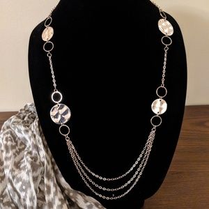 Rose gold finish long necklace